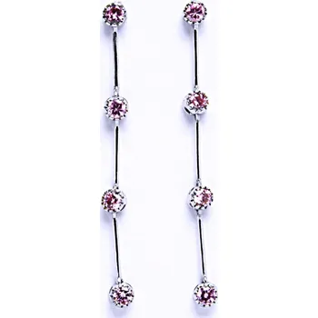Náušnice Stříbrné naušnice se zirkonem pink na šroubek 001362503003 VE 136