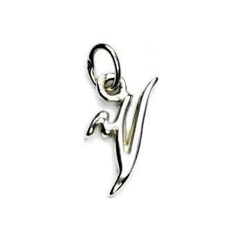 Přívěsek Stříbrný přívěsek, písmenko V, stříbrné písmeno, véčko, P 437