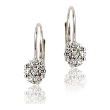 Náušnice Stříbrné náušnice se zirkony blé barvy-VE3