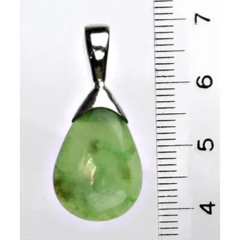 Přívěsek Stříbrný přívěsek,přírodní chryzopras, přívěsek s chryzoprasem, 2,47 g