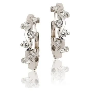 Náušnice Stříbrné náušnice se zirkony bílé barvy-VE 184