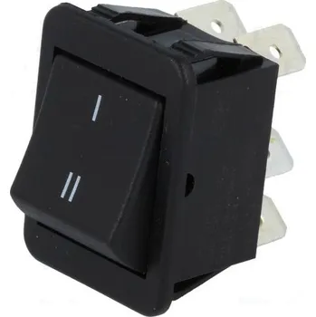 vypínač BULGIN ROCKER DPDT pol: 2 ON-ON 16A/250VAC 20A/28VDC černá není 1550