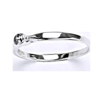 Prsten Stříbrný prsten s čirým zirkonem