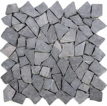Venkovní dlažba Divero Garth mramorová mozaika 35 x 35 x 0,8 cm šedá