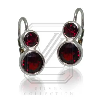 Náušnice Stříbrné náušnice s granáty-VE 165