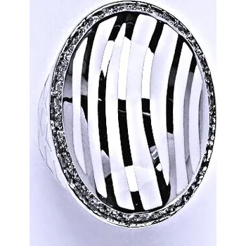 Prsten Stříbrný prsten s čirými zirkony, váha 14,07 g