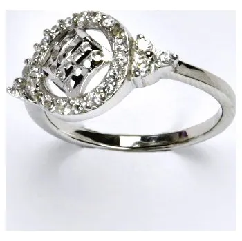 Prsten Stříbrný prsten s čirými zirkony, prsten ze stříbra, 3,02 g