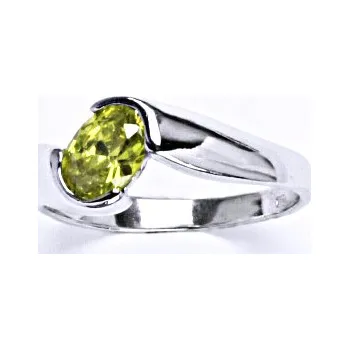 Prsten Prsten stříbrný s yellow syntetickým zirkonem, šperk