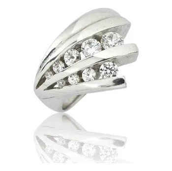 Prsten Stříbrný prsten se zirkony bílé barvy-VR253
