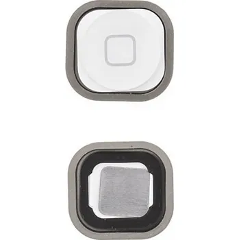 Náhradní kryt pro mobilní telefon Tlačítko Home Button se silikonovou podložkou pro Apple iPod touch 5.gen. / 6.gen. - bílé - kvalita A+