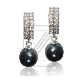 Náušnice Stříbrné náušnice s perlami - VE153