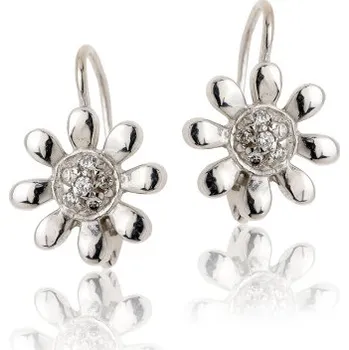 Náušnice Stříbrné náušnice se zirkony bílé barvy-VE 143