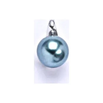 Přívěsek Stříbrný přívěšek s umělou šedozelenou perlou 8 mm, P 1104