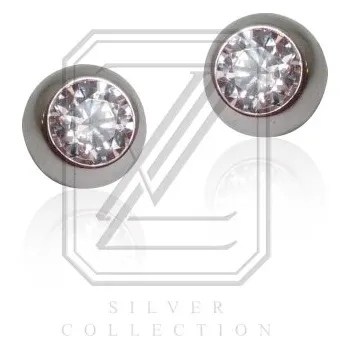 Náušnice Stříbrné náušnice se zirkonem-VE 128