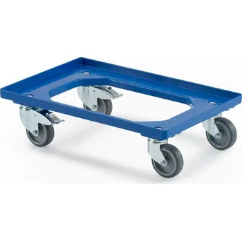 Plastový podvozek 2 pevná + 2 otočná kola nerez brzda