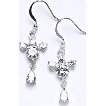 Náušnice Stříbrné náušnice visací s čirými zirkony,náušnice ze stříbra,váha 4,18 g