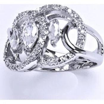 Prsten Stříbrný prsten s čirými zirkony,prsten ze stříbra,váha 9,27 g