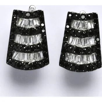 Náušnice Střírdné náušnice s čirými a černými zirkony,váha 11,61 g