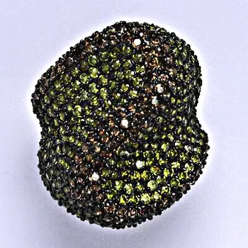 Prsten Stříbrný prsten se syntetickými barevnými zirkony, váha 13,75 g