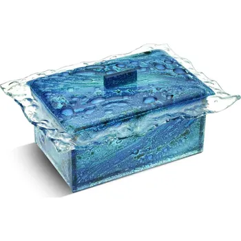 Dóza na potraviny Skleněná dóza modrá se skleněnou krajkou