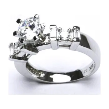 Prsten Stříbrný prsten, čirý zirkon, prstýnky ze stříbra 4,71 g