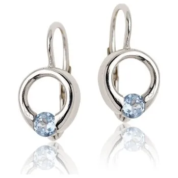 Náušnice Stříbrné náušnice se zirkony světle modré barvy-VE43