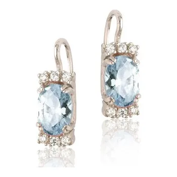 Náušnice Stříbrné náušnice s velkými zirkony světle modré barvy-VE23