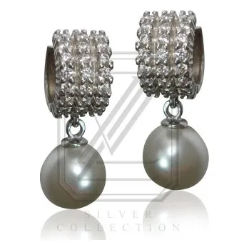 Náušnice Stříbrné náušnice s perlami - VE145