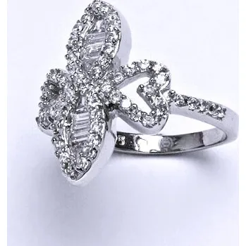 Prsten Stříbrný prsten s čirými zirkony,prstýnek ze stříbra,váha 4,84 g