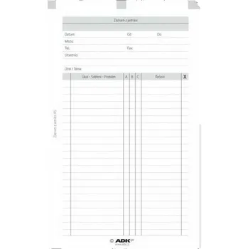 ADK záznam z jednání A6 Náplň do diáře ADK záznam z jednání A6