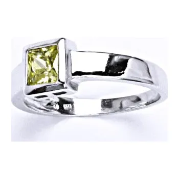 Prsten Prsten s syntetickým zirkonem yellow stříbrný