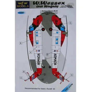 Plastikový model 1/48 Decals W.Wessex Mk.60 over Uruguay (REV/ITAL)