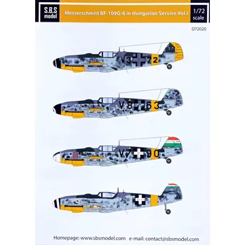 Plastikový model 1/72 Decal Bf-109G-6 in Hungarian service Vol.I