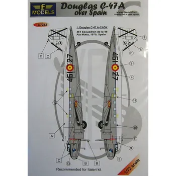 Plastikový model 1/72 Decals for Douglas C-47A over Spain (ITAL)