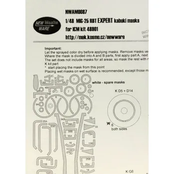 Plastikový model 1/48 Mask MiG-25 RBT EXPERT (ICM 48901)