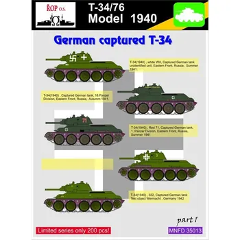 Plastikový model 1/35 Decals T-34/76 German captured part 1