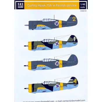 Plastikový model 1/48 Decal Curtiss Hawk 75A in Finnish service
