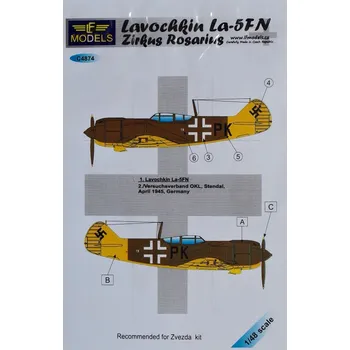 Plastikový model 1/48 Decals La-5FN Zirkus Rosarius (ZVE)