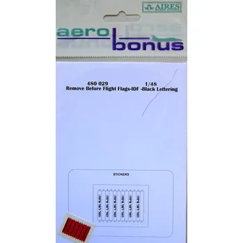 Plastikový model 1/48 Remove before flight flags-black letter. IDF