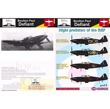 Plastikový model 1/48 Decals B.P. Defiant Night predators (part 4)