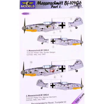 Plastikový model 1/32 Decals Messerschmitt Bf 109G-6 Comiso Pt.1