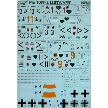 Plastikový model 1/72 Me 109 F-2 Luftwaffe (wet decals)