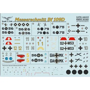 Plastikový model 1/144 Messerschmit Bf-109 D (wet decals)