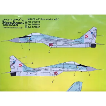 Plastikový model 1/48 Decal MiG-29 in Polish service vol.1