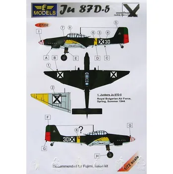 Plastikový model 1/72 Decals for Ju 87D-5 Bulgarian AF (FUJI/ITAL)