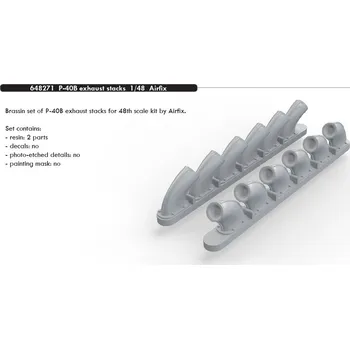 Plastikový model BRASSIN 1/48 P-40B exhaust stacks (AIRF)