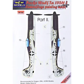 Plastikový model 1/72 Mask Focke Wulf ta 152H-1 Camouflage part 2