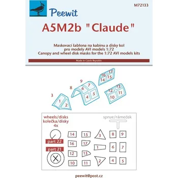 Plastikový model 1/72 Canopy mask A5M2b Claude (AVIM)