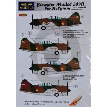 Plastikový model 1/72 Decals Brewster Model 339B Belgium (HAS/AIRF)