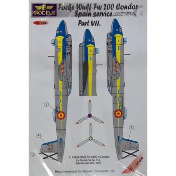 Plastikový model 1/72 Decals Focke Wulf Fw 200 Condor (REV) Vol VII
